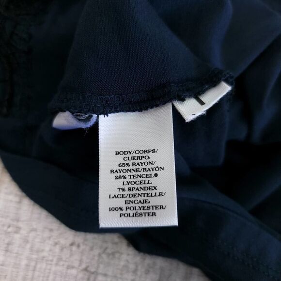 Ann Taylor Navy Top M with Lace & Pleats - Picture 11 of 11